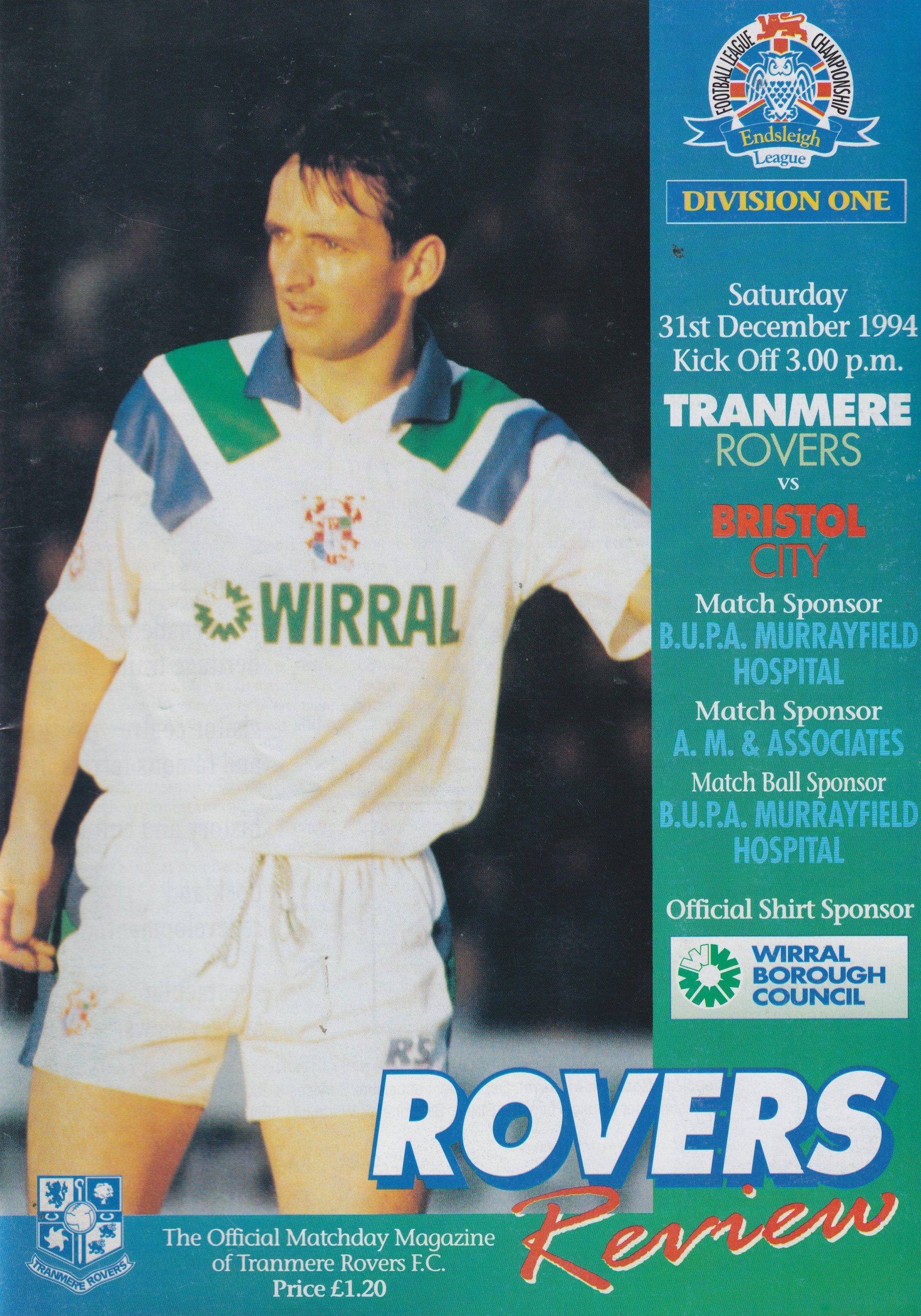 Tranmere Rovers v Bristol City match programme